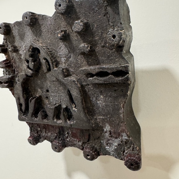 Vintage old Hand Carved Rare Wooden Textiles Printing Block Stamp /wall Art - Picture 3 of 7